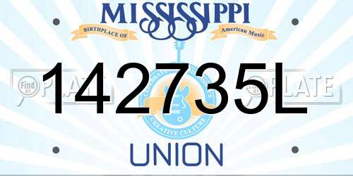 142735L Mississippi License Plate