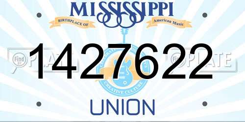 1427622 Mississippi License Plate