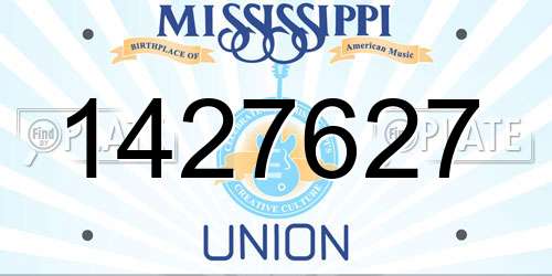 1427627 Mississippi License Plate