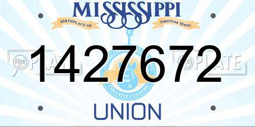 1427672 Mississippi License Plate