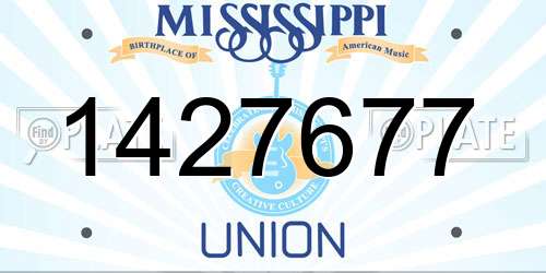 1427677 Mississippi License Plate