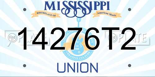 14276T2 Mississippi License Plate