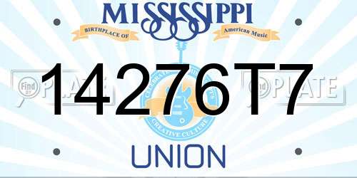 14276T7 Mississippi License Plate