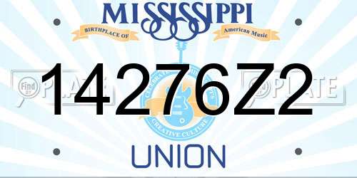 14276Z2 Mississippi License Plate