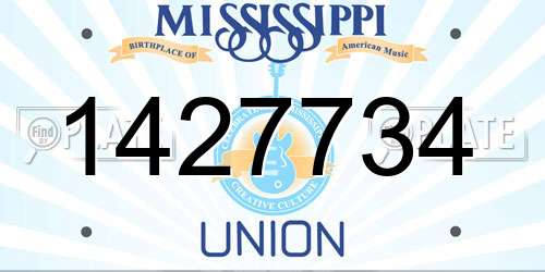 1427734 Mississippi License Plate