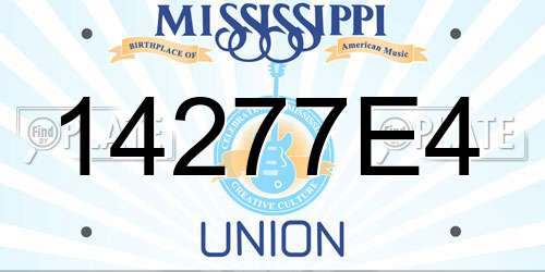 14277E4 Mississippi License Plate