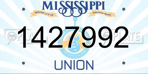 1427992 Mississippi License Plate