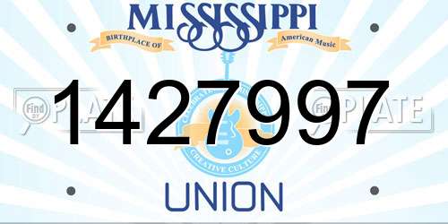 1427997 Mississippi License Plate