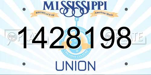 1428198 Mississippi License Plate