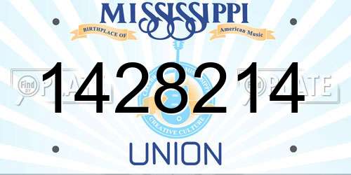 1428214 Mississippi License Plate