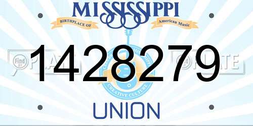 1428279 Mississippi License Plate