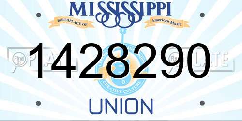 1428290 Mississippi License Plate
