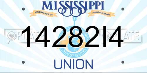 14282I4 Mississippi License Plate
