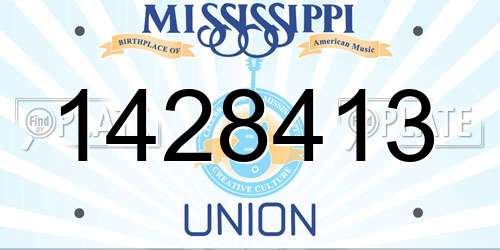 1428413 Mississippi License Plate