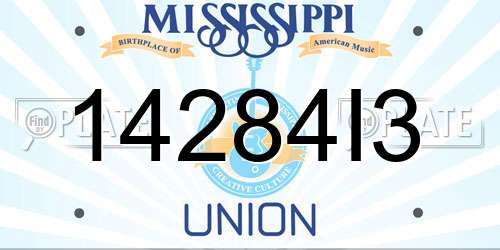 14284I3 Mississippi License Plate