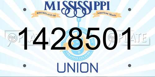 1428501 Mississippi License Plate
