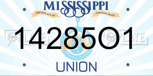 14285O1 Mississippi License Plate