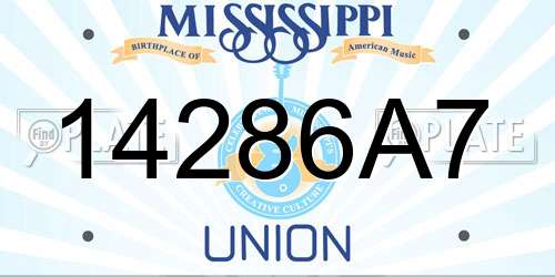 14286A7 Mississippi License Plate