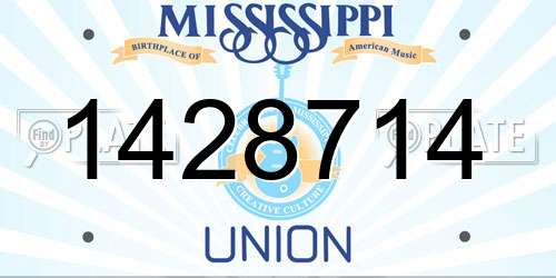 1428714 Mississippi License Plate