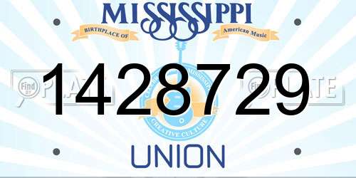 1428729 Mississippi License Plate
