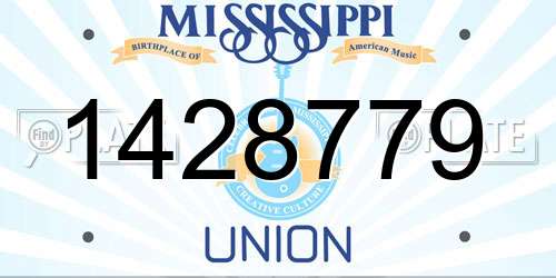 1428779 Mississippi License Plate