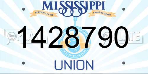 1428790 Mississippi License Plate