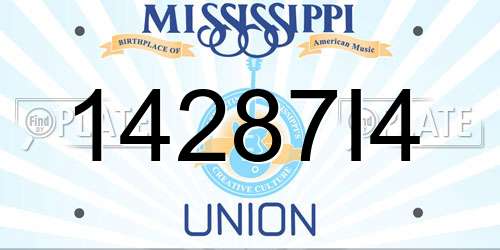 14287I4 Mississippi License Plate