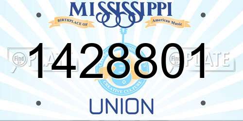 1428801 Mississippi License Plate