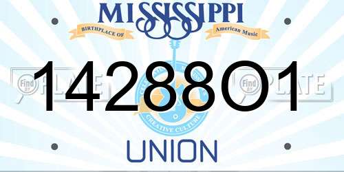14288O1 Mississippi License Plate