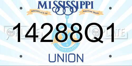 14288Q1 Mississippi License Plate