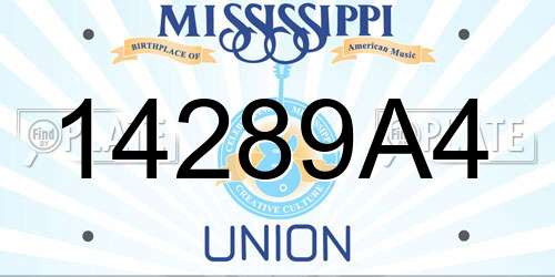 14289A4 Mississippi License Plate