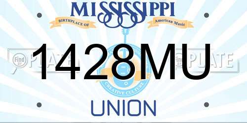 1428MU Mississippi License Plate