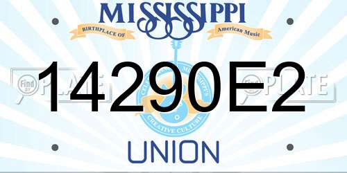 14290E2 Mississippi License Plate