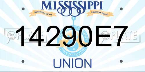 14290E7 Mississippi License Plate