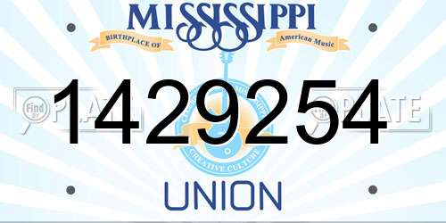 1429254 Mississippi License Plate