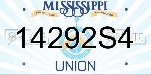 14292S4 Mississippi License Plate