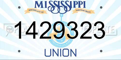 1429323 Mississippi License Plate