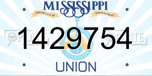 1429754 Mississippi License Plate