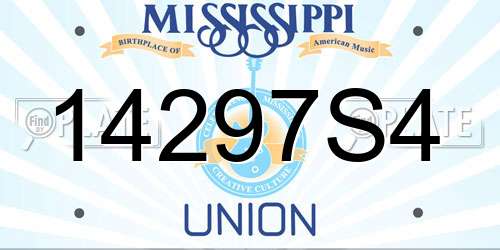 14297S4 Mississippi License Plate