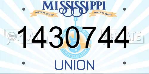 1430744 Mississippi License Plate