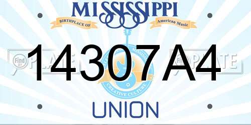 14307A4 Mississippi License Plate