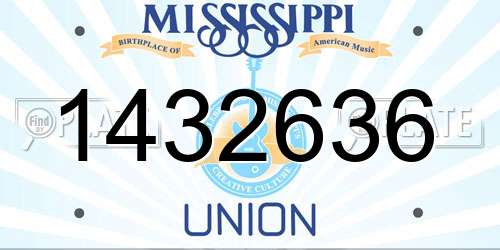 1432636 Mississippi License Plate