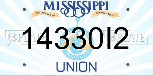 14330I2 Mississippi License Plate