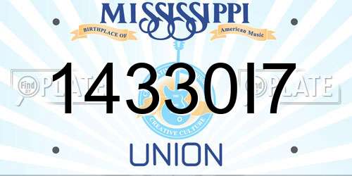 14330I7 Mississippi License Plate