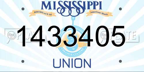 1433405 Mississippi License Plate