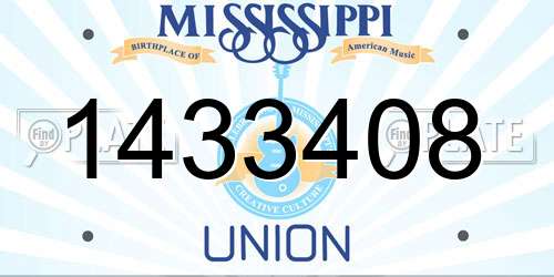 1433408 Mississippi License Plate