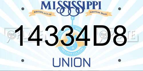 14334D8 Mississippi License Plate
