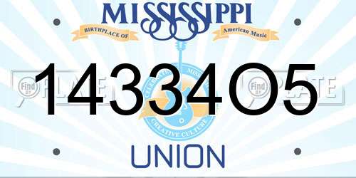 14334O5 Mississippi License Plate