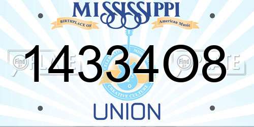 14334O8 Mississippi License Plate