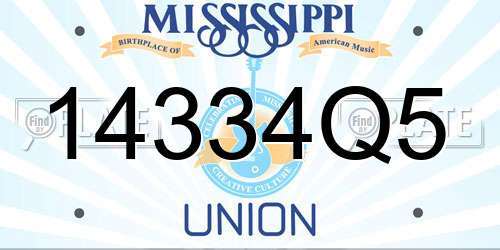 14334Q5 Mississippi License Plate